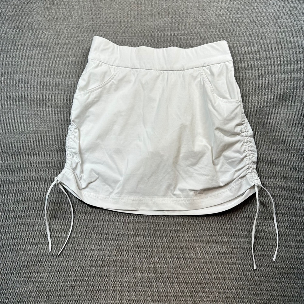 Columbia Skort Women Small White Ruched Side Cinch Activewear Hiking Pockets